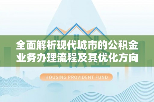 曲水全面解析现代城市的公积金业务办理流程及其优化方向