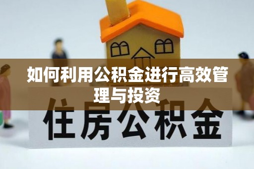 曲水如何利用公积金进行高效管理与投资